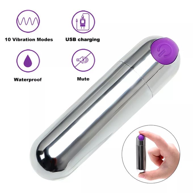 Super Powerful Rechargeable Bullet Vibrator – 10 Vibration Modes | Silent & Waterproof