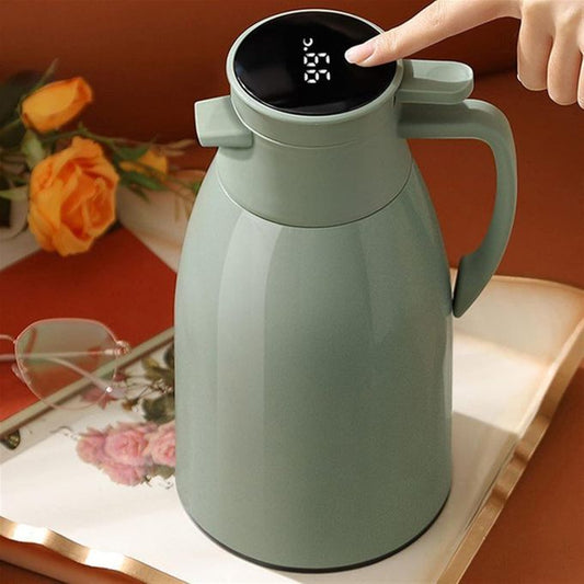 TIMBUTUS 2L Vacuum Thermos Flask with LED Temperature Display – Thermal Coffee Carafe