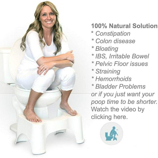 Comfortable Non-Slip Squatting Toilet Bathroom Seat Foot Rest Stool – White