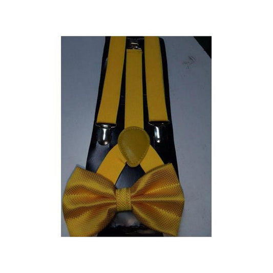 Fashion Kids Gold Suspenders & Bowtie Set