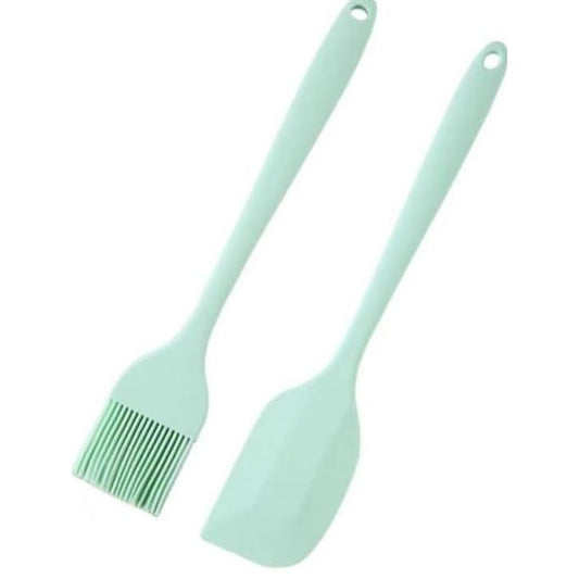 2pcs Long Silicone Pastry Brush and Spatula – Perfect for Grilling, Baking, BBQ & Cooking