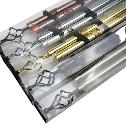 Premium Adjustable Silver Curtain Rods – Single & Double Options, Available in 2m, 3m & 4m Lengths