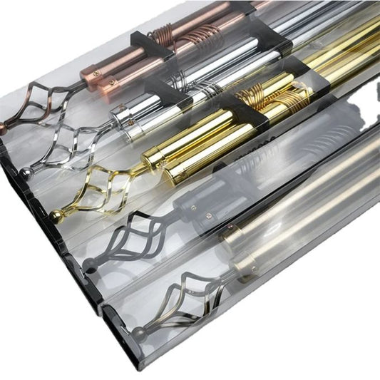 Premium Adjustable Silver Curtain Rods – Single & Double Options, Available in 2m, 3m & 4m Lengths