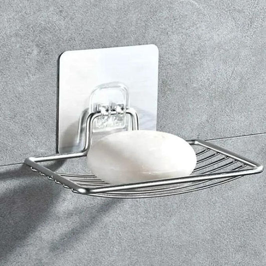 1pc Stainless Steel Soap Rack – Wall Mounted Soap Holder