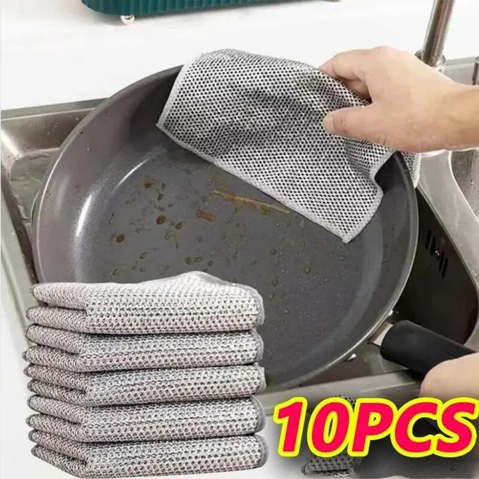 10Pcs Wire Dishwashing Rags Multipurpose Cleaning Rags
