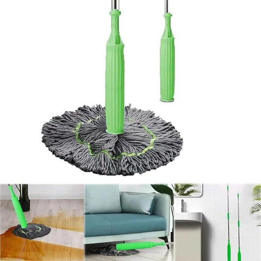 2 in 1 Self-Wringing Dehydrated Mop with Microfiber Strands for Floor Cleaning
