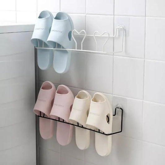 2-Pair Slippers/Shoes Steel Rack (Self-Adhesive)