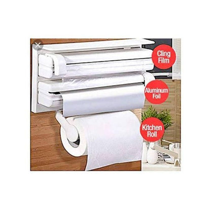 Triple Paper Dispenser for Cling Film, Aluminum Foil, and Paper Roll