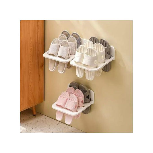 2PCS Bathroom Slippers Rack Wall Mounted Shoe Dryer / Storage 4 in 1 Shoe Organizer