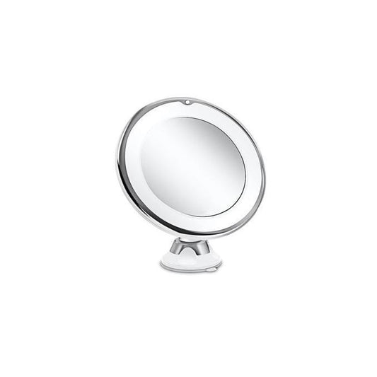 12cm Makeup Mirror with LED Fill Light 5X Magnification Suction Cup Beauty Mirror