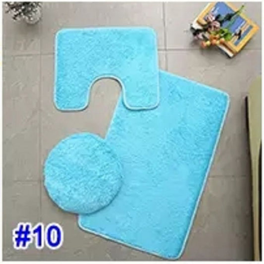 3 Pcs Soft Fluffy Anti-Slip Bathroom Toilet Mats