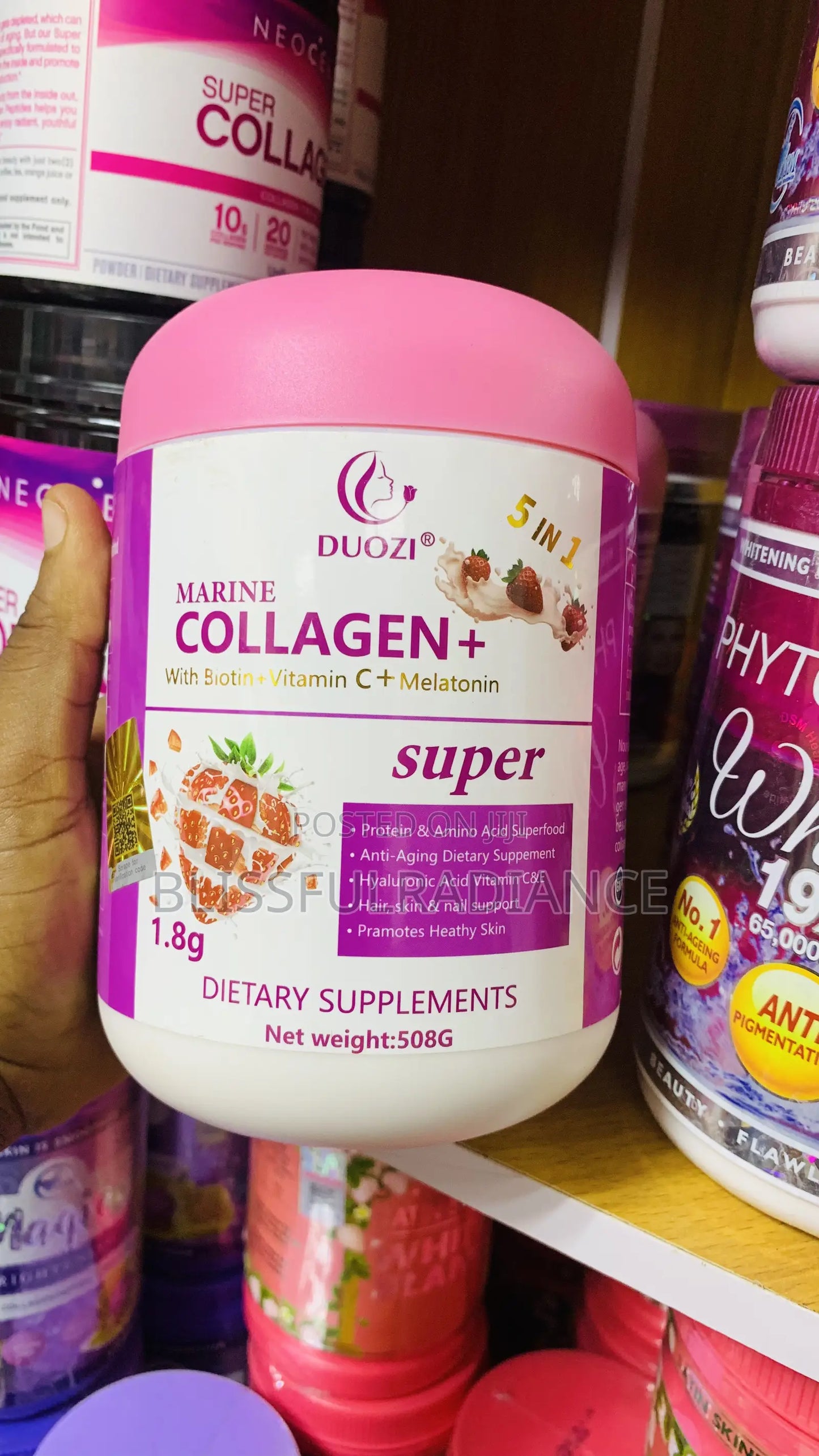 Duozi Marine Collagen + Biotin + Vitamin C + Melatonin Dietary Supplements