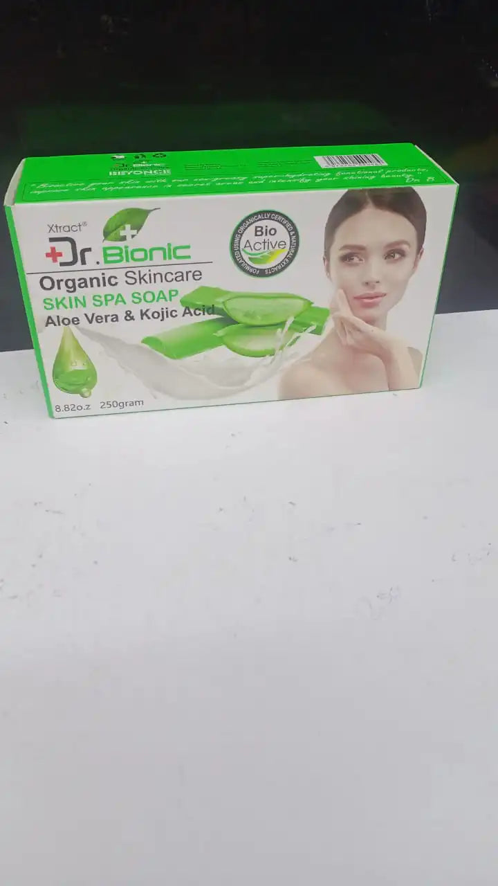 Dr. Bionic Organic Skincare Skin Spa Soap with Aloe Vera & Kojic Acid – 250g