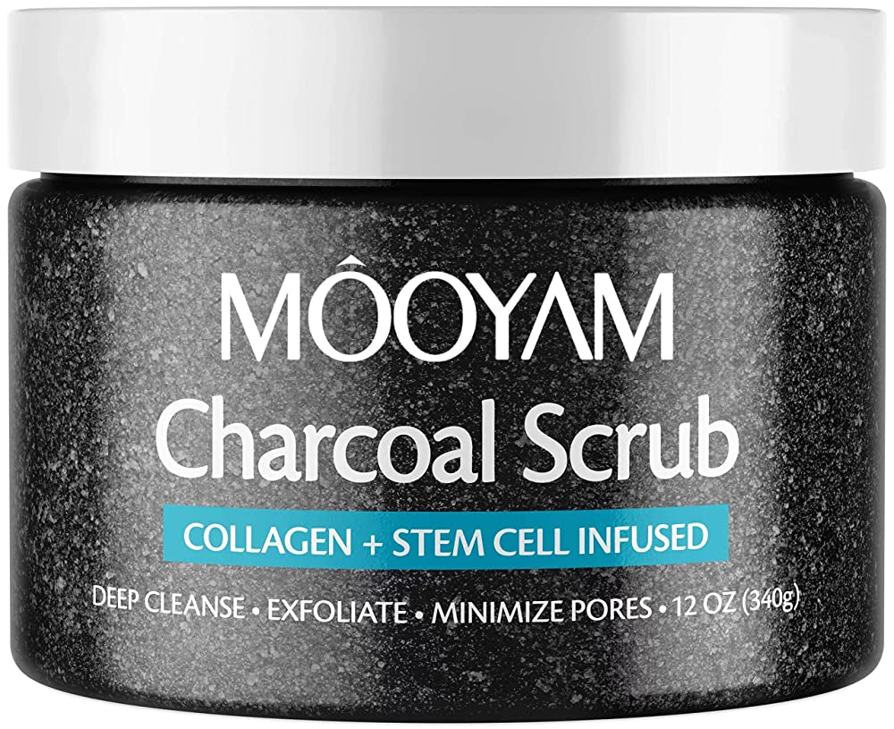 Mooyam Charcoal Scrub Collagen + Stem Cell Infused (120g)