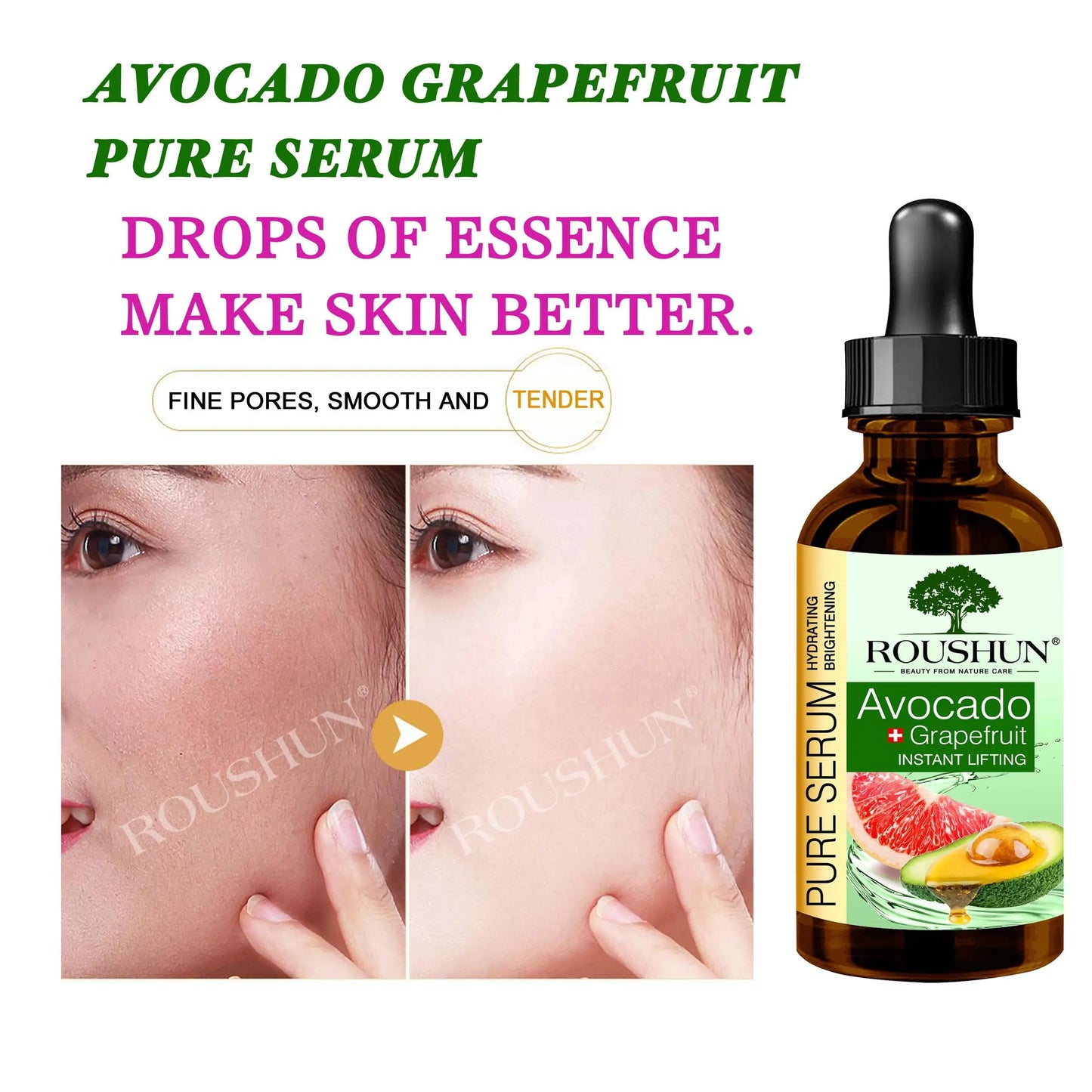 Roushun Avocado Hydrating and Brightening Pure Serum