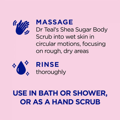 Dr Teal’s Shea Sugar Body Scrub – Pomegranate & Black Currant Essential Oils