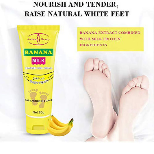 Aichun Beauty Cracked Heel Cream Foot Care Banana Milk Cream - 80g