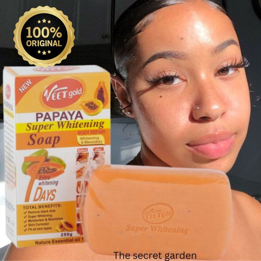 VEET GOLD Papaya Super Whitening Body Soap.