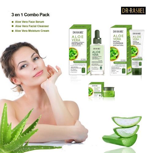 Dr. Rashel 3 IN1 ALOE VERA SET :Facial Cleanser, Face Serum & Cream