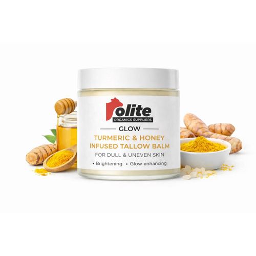 TUMERIC AND HONEY Organic Grass-Fed Beef Tallow Balm with Raw Honey and tumeric - Moisturizing Cream for Soft, Smooth Skin - Handmade All-Natural Moisturizer