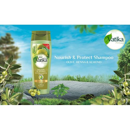 Vatika Olive & Henna Conditioning Cream Shampoo Softens & Vitalizes Normal Hair-400Ml