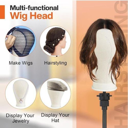 Canvas head multifunctional wig making head + free 3pcs dome wig cap