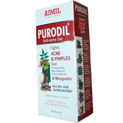 AIMIL Purodil Anti-Acne Gel ACNE & PIMPLES FAST ALOE VERA CLOVE YASHTIMADHU NEEM LEMON