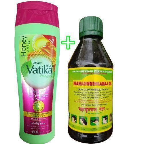Vatika Repair & Restore Shampoo 400ml+Mahabhrigraj Hair Loss Oil bc
