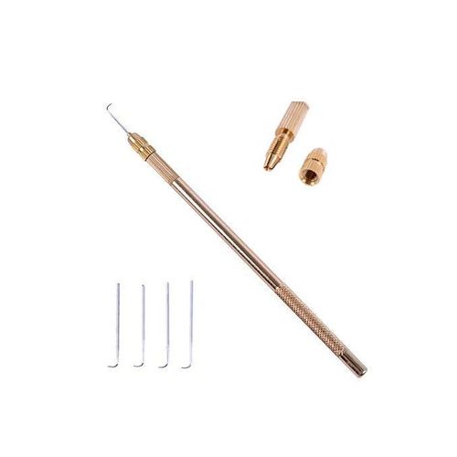 4pcs Ventilating Needles +1 Brass Holder For Lace Wig Needle