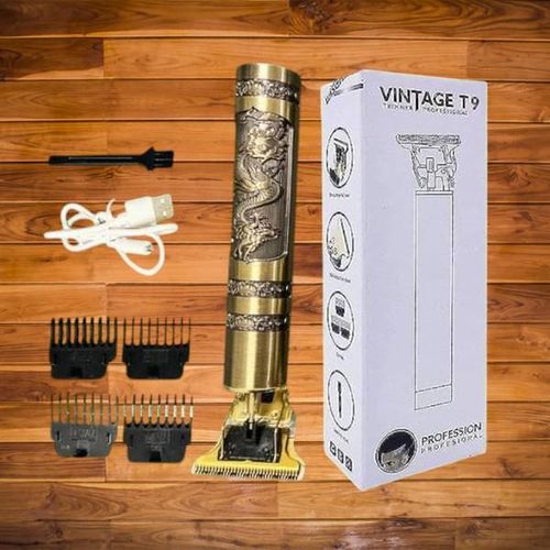 Vintage Comfortable Non-Slip Metallic Dragon Cordless T9 Professional Hair Trimmer Clipper Kinyozi Shaver
