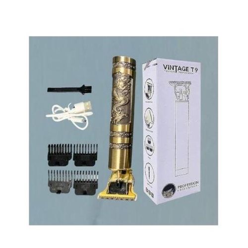 Vintage T9 Dragon Rechargeable Metal Hair Clipper Gold For The PerFECT