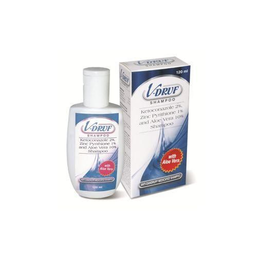 V-Druf Anti-Dandruff Shampoo,Ketoconazole and Aloe Vera-120mL