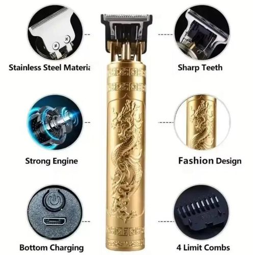 Vintage T9 Professional Hair Trimmer – Cordless Rechargeable Hair Clipper with Sharp Blades & Precision Cutting for Men, Barbers & Home Use