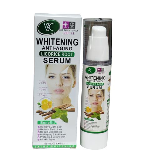 V&C Licorice & Vitamin C ANTI-AGING Face, Eye & Body Serum. Removes Dark Spots, Reduce fine lines, Repairs, Brightens, Treats Acne, Glows, Improve dull skin, & Prevent UV-Rays Damage.