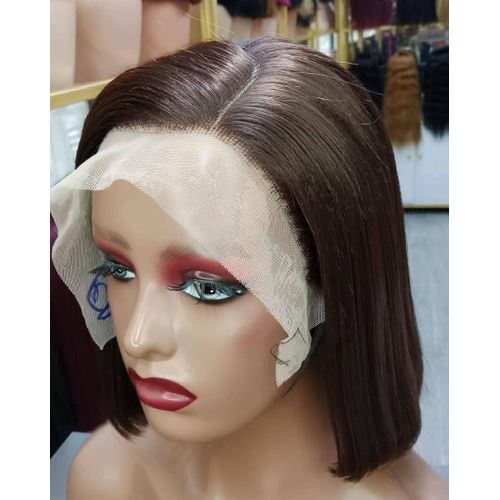 Deep frontal semi human bob wig