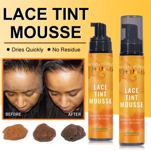 Wode Mate Lace Tint Mousse for Wigs Melt,Wig Lace Spray Concealer Tinted Waterproof Fast Drying No Residues Perfect Match for All Lace Wigs Hair Types 100ML