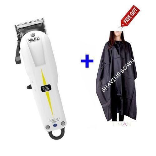 Wahl Super Taper Cordless Hair Clipper + Barber Shaving Gown – Professional Rechargeable Machine for Precision Fades, Haircuts & Clean Grooming