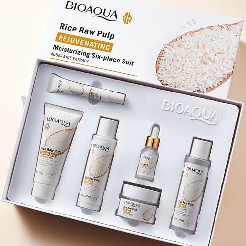 🔥 LIMITED DEAL — BIOAQUA 6-in-1 Rice Raw Pulp Skin Care Set | Brightening + Firming + Deep Hydration | KSh 4750