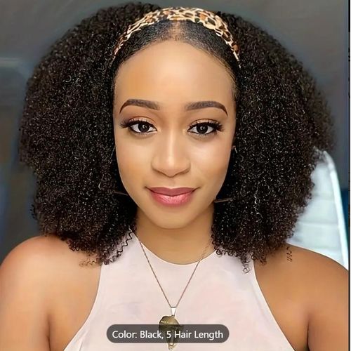 Super Soft Natural Spring Kinky Headband Women Wig + Free gift Inside!!!