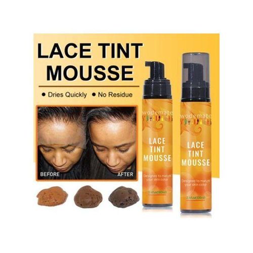 Wood Mate Lace Tint Mousse for Wigs Melt,Wig Lace Spray Concealer Tinted Waterproof Fast Drying No Residues Perfect Match for All Lace Wigs Hair Types 100ML