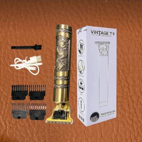 Vintage T9 Dragon Stainless Steel Blades Hair Clipper/Shaver -Gold