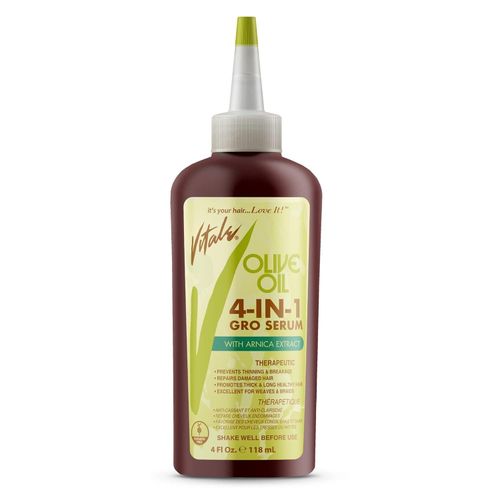 Vitale Olive Oil 4 In 1 Hair Growth Serum, Infused With Arnica Montana And Capsicum Annuum Along With Other Botanical Ingredients To Revitalize The Hair And Scalp And Encourages Healthy Hair Growth