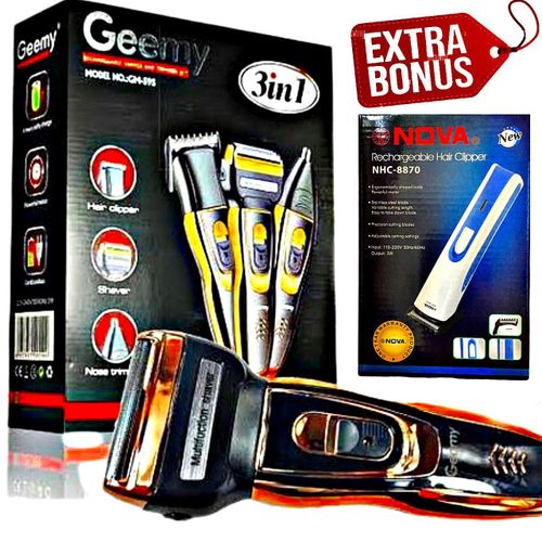 Geemy Rechargeable 3 in 1 Hair Shaver // Nova Hair Trimmer