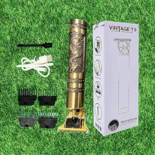 Vintage T9 Cordless Fast USB Charging Rechargeable Metal Professional Beard &Hair Clipper Trimmer/shaver - Gold