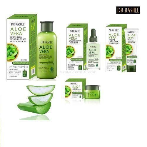 DR RASHEL Aloe Vera Face Serum + Cream + Toner +Cleanser 4 IN1 SET