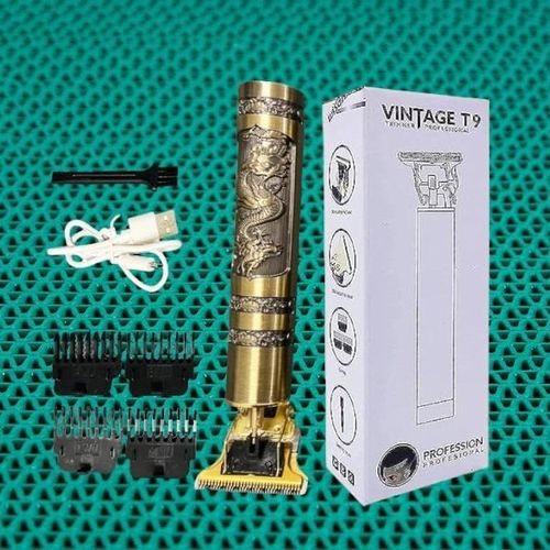 Ultra Silent Motor Professional Cordless T9 Gold Electric Hair Clipper Trimmer Shaver