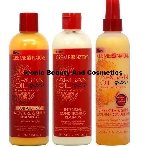 Creme Of Nature Shampoo + Intensive Conditioner + Strength And Shine Leave in