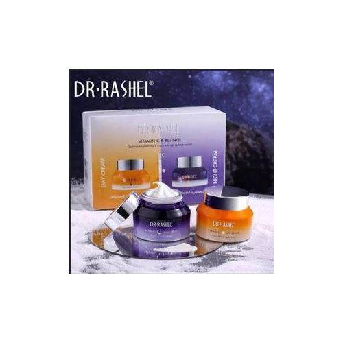 DR RASHEL Vitamin C & Retinol Day & Night Face Cream -2 Pack for Anti-Aging, Smoothening & Moisturizing Skin Care Set 50g