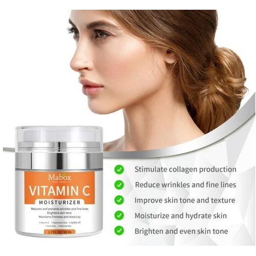 Mabox Vitamin C Moisturizer Anti Aging & Wrinkle Cream for Moisturizing Face & Body Skin Care Face Cream with Vitamin E Hyaluronic Acid Niacinamide & Jojoba Oil for Men & Women