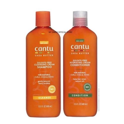 Cantu Shea butter sulphate free cleansing cream shampoo and conditioner